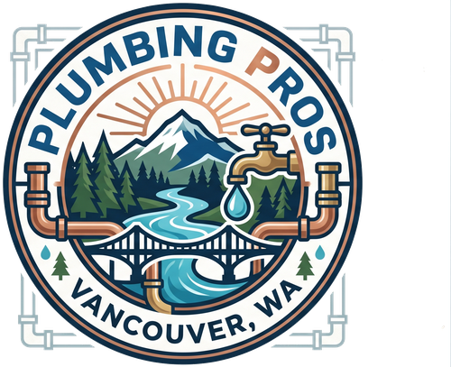 Plumbing Pros Vancouver WA logo with mountain, forest and river badge, the Vancouver, WA homepage
